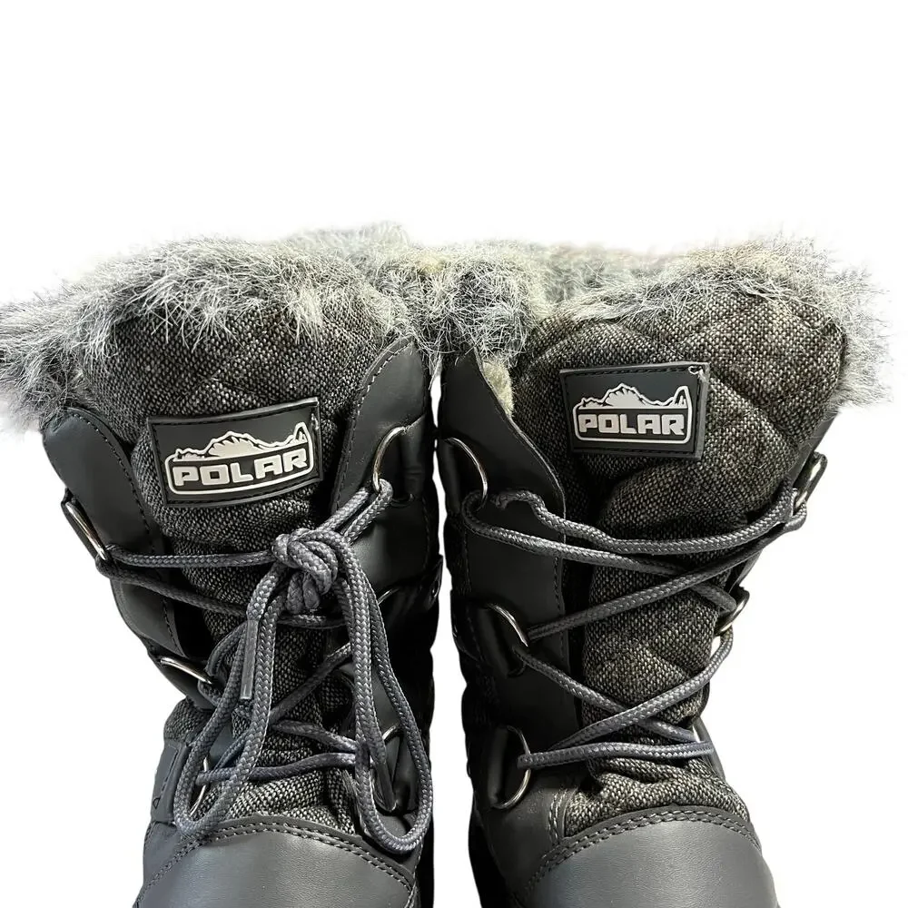 Polar Women's Snow Boots Size 10 Fur Lined Mid Calf Outdoors Waterproof Gorpcore